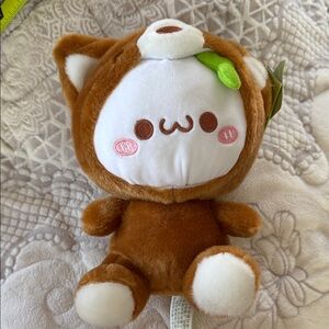 Cute Dumpling Plush Bear/Dog? 😂🐕Character with Green Leaf Accent